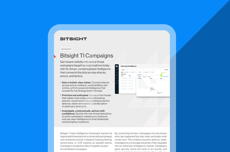 Bitsight Threat Intelligence Campaigns cover