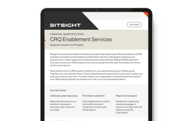 BitSight CRQ Enablement Services Data sheet cover