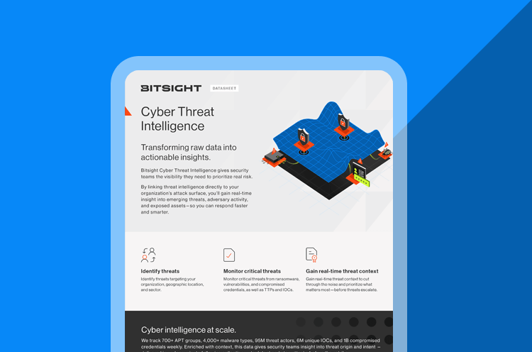 Bitsight CTI data sheet report cover