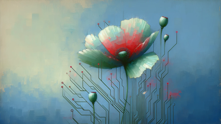 Painted image of a poppy