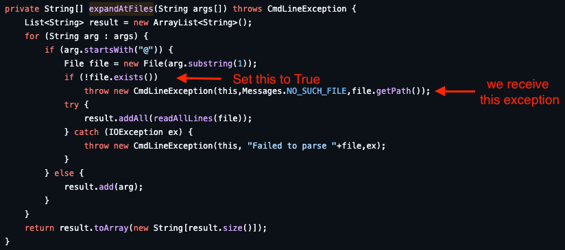 ExpandAtFiles CmdLineException