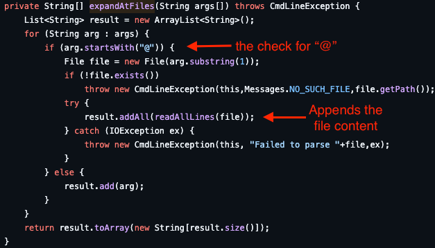 Vulnerable code details